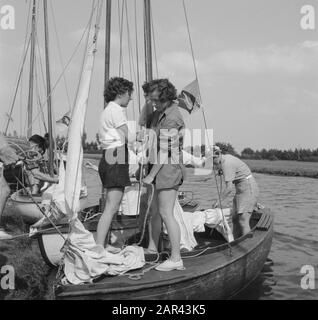 VCJC Vinkeveen Anmerkung: Freie christliche Jugend Zentrale VCJC Datum: 9. August 1950 Ort: Vinkeveen Schlüsselwörter: Camps Stockfoto