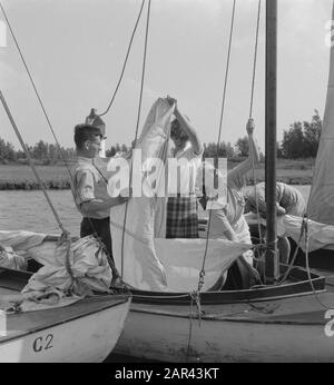 VCJC Vinkeveen Anmerkung: Freie christliche Jugend Zentrale VCJC Datum: 9. August 1950 Ort: Vinkeveen Schlüsselwörter: Camps Stockfoto