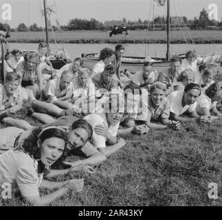 VCJC Vinkeveen Anmerkung: Freie christliche Jugend Zentrale VCJC Datum: 9. August 1950 Ort: Vinkeveen Schlüsselwörter: Camps Stockfoto