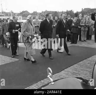 Königsbesuch Friesland Datum: 25. September 1950 Ort: Friesland-Schlüsselwörter: Königlicher Besuch Stockfoto