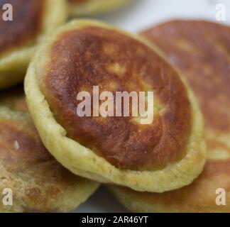 Heim Korean Hotteok Green Tea Pfannkuchen Gemacht Stockfoto