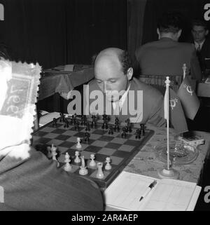 Erste Runde der Kandidatinnen WM-Schach. An Bord Bronstein Datum: 26. März 1956 Schlagwörter: Schach, Runden, Tourturniere Stockfoto