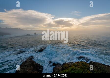 Morgen im Pigeon Point Lighthouse Stockfoto