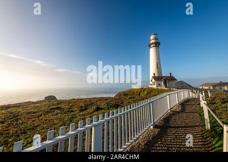Morgen im Pigeon Point Lighthouse Stockfoto
