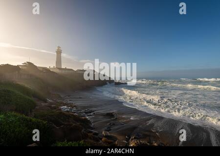 Morgen im Pigeon Point Lighthouse Stockfoto