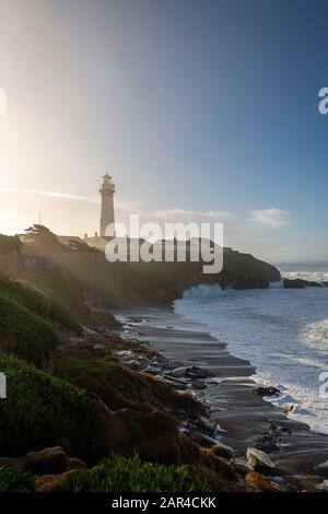 Morgen im Pigeon Point Lighthouse Stockfoto