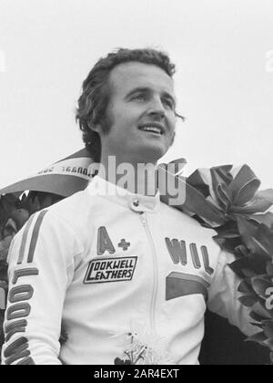 "TT Assen; Wil Hartog 25 Juni 1977;" Stockfoto