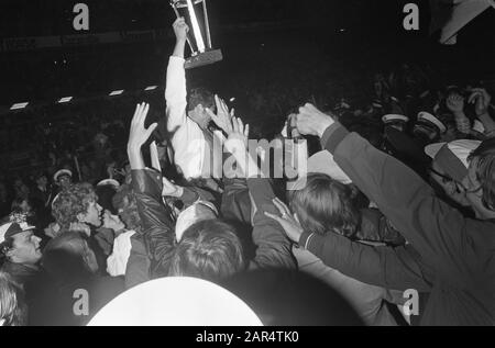 Feijenoord vs. Estudiantes 1-0; Feijenoord gewinnt WM-Datum: 9. September 1970 Schlagwörter: Sport, Name der Fußballeinrichtung: Feyenoord Stockfoto