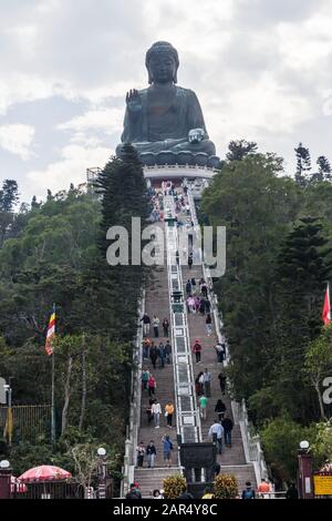 Tian Tan Buddha (Großer Buddha), Lantau Island, Hongkong Stockfoto