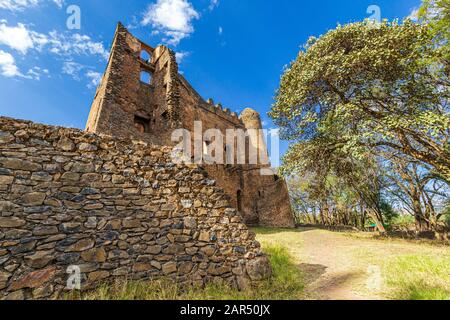 Burg Fasilides in Gondar oder Gonder, Äthiopien Stockfoto