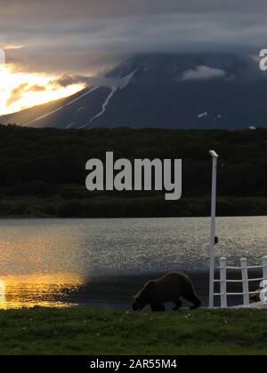 Ranger Station in Kurile Lake, Kamtschatka. Sibirien. Russland Stockfoto