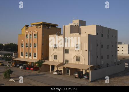 Wohnblocks, Maqaba, Königreich Bahrain Stockfoto