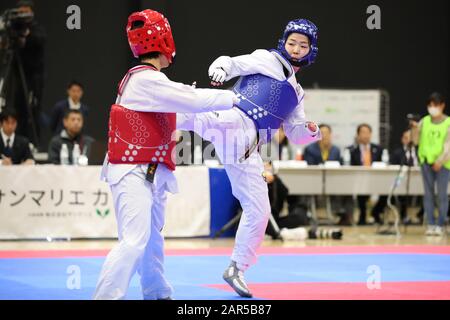 Para Arena, Tokio, Japan. Januar 2020. 太田渉子/Shoko Ota, 26. JANUAR 2020 - Taekwondo: Endauswahlkampf der japanischen Nationalkandidaten für Paralympische Spiele Tokio 2020 Frauenpara Gyeorugi 58 kg in Para Arena, Tokio, Japan. Credit: Yutaka/AFLO SPORT/Alamy Live News Stockfoto