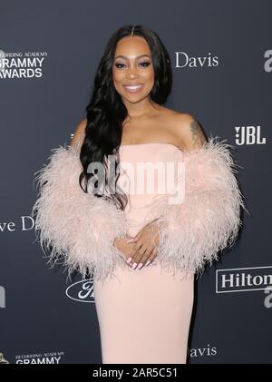 Monica Walking the Red teppich at the Clive Davis' 2020 Pre-Grammy Gala Held at The Beverly Hilton Hotel on January 25, 2020 in Los Angeles, Kalifornien USA (Foto von Parisa Afshahi/Sipa USA) Stockfoto