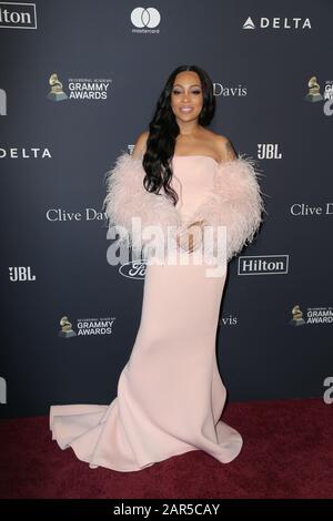 Monica Walking the Red teppich at the Clive Davis' 2020 Pre-Grammy Gala Held at The Beverly Hilton Hotel on January 25, 2020 in Los Angeles, Kalifornien USA (Foto von Parisa Afshahi/Sipa USA) Stockfoto