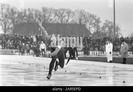 Internationale Skating-Wettbewerbe im Eisstadion Thialf in Heerenveen Ard Schenk u.a. Datum: 21.Dezember 1968 Ort: Friesland, Heerenveen Schlüsselwörter: SKATSEN, COMPETIES, Name der Sportperson: Schenk, Name Der Ard-Einrichtung: Thialf Stockfoto