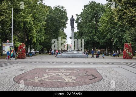 Denkmal von Sigmund II. Augustus in der Stadt Augustow in der Wojewodschaft Podlaskie im Nordosten Polens Stockfoto