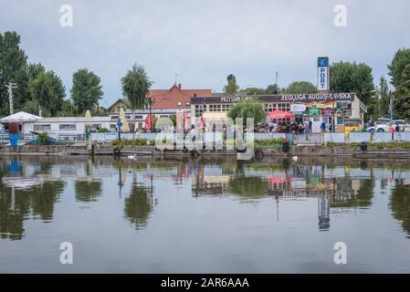 Hafen in der Stadt Augustow in der Wojewodschaft Podlaskie im Nordosten Polens Stockfoto