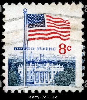 Briefmarke von Vereinigte Staaten von Amerika (USA) Flagge in der Ausgabe von 1971 Stockfoto