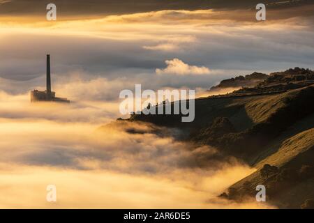 Blick Auf Castleton Von Mam Tor Stockfoto