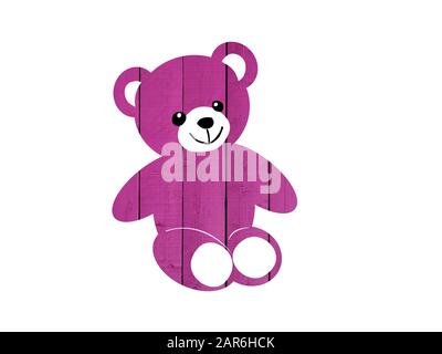 Ein Kinderbär in rustikaler Holzstruktur Stockfoto