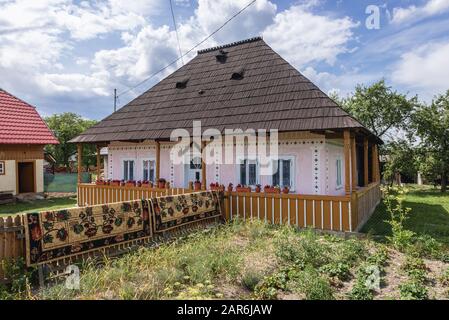 Traditionelles Haus im Dorf Marginea, berühmt für die Herstellung von schwarzer Keramik, im Kreis Suceava, Rumänien Stockfoto