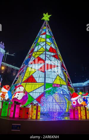 Lichtinstallation in Macau während des jährlichen Macau Light Festivals Stockfoto