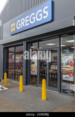 Greggs außer Stadtzweig, Pilland Way, Barnstaple. Stockfoto