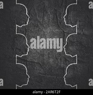 Mann Avatar Profilansicht. Silhouetten mit Gesichtskontur für Männer Stockfoto