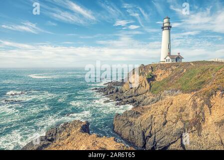 Pigeon Point Lighthouse. San Mateo County, Kalifornien, USA. Stockfoto