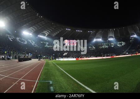 Rom, Italien. Jan. 2020. Fans lazio während AS Roma vs SS Lazio, italienisches Serie-A-Fußballspiel in Rom, Italien, 26. Januar 2020 Kredit: Unabhängige Fotoagentur/Alamy Live News Stockfoto