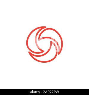 Rotes Symbol Der Verschlusszeile Auf Weißem Hintergrund. Rote Vektor-Grafik Mit Flacher Form. Stockfoto