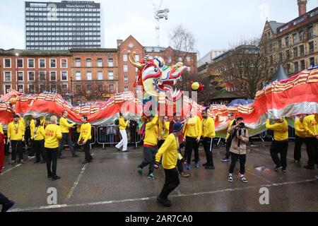 Manchester, Großbritannien. Januar 2020. Chinesische Neujahrsfeiern finden in Manchester, Lancashire, Großbritannien statt. Credit: Barbara Cook/Alamy Live News Stockfoto