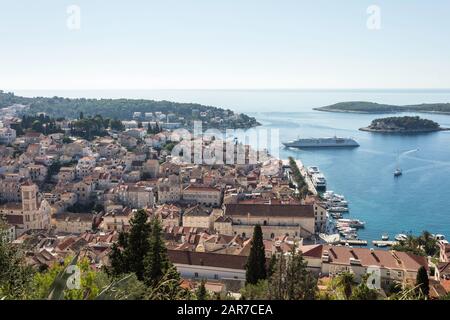 Hvar Blick von der spanischen Festung. Kroatien Stockfoto