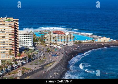 Blick über puerto de la cruz, spanien Stockfoto