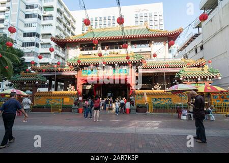 Singapur. Januar 2020. Der Eingang des Cho-Tempels von Kwan im Thong Hood Stockfoto