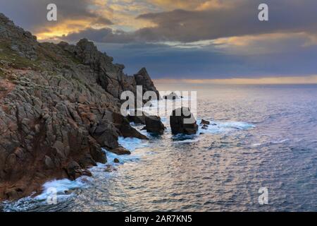 Sonnenaufgang am Hella Point Cornwall Stockfoto