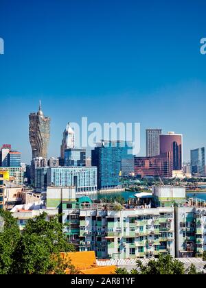 Blick vom Penha Hill auf Macau. Macau, China. Stockfoto