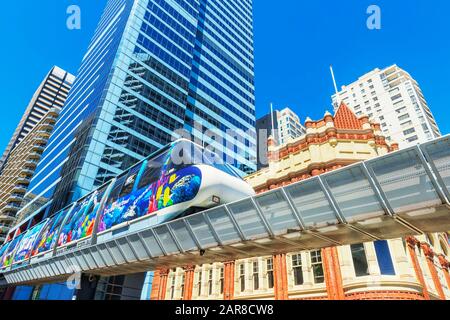 Monorail, Sydney, New South Wales, Australien, Stockfoto