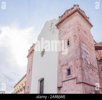 Nahaufnahme des ehemaligen Tempels von San Agustin in Zacatecas, Bundesstaat Zacatecas, Mexiko Stockfoto