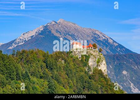 Bled Castle, eine mittelalterliche Burg am Bleder See in Slowenien Stockfoto