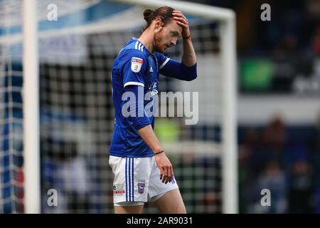 Will Keane von Ipswich Town reagiert nach einer verpassten Chance - Ipswich Town / Lincoln City, Sky Bet League One, Portman Road, Ipswich, Großbritannien - 25. Januar 2020 nur redaktionelle Verwendung - es gelten die Einschränkungen für DataCo Stockfoto