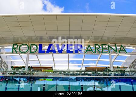 Rod Laver Arena for Australian Open 2020, eine Tennisanlage im Melbourne Park, Melbourne, Australien Stockfoto