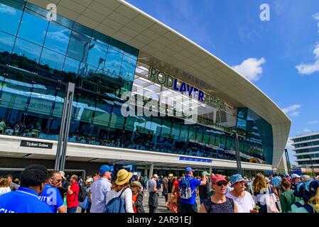 Rod Laver Arena for Australian Open 2020, eine Tennisanlage im Melbourne Park, Melbourne, Australien Stockfoto