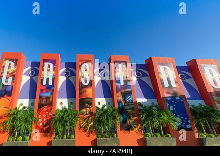 Cancun, Mexiko - 20. Dezember 2019: Dubai Palace Casino in Cancun Centro in einer Gegend in der Nähe des Einkaufszentrums und einer Hotelzone Stockfoto