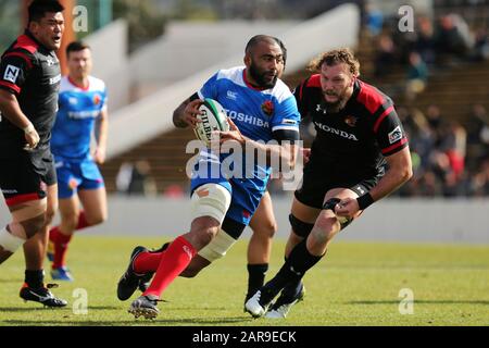 Aschi, Japan. Januar 2020. Michael Leitch () Rugby: Japan Rugby Top League 2020 Match zwischen Honda HEAT 23-32 Toshiba Brave Lupus im Paloma Mizuho Rugby Stadium in Aschi, Japan. Credit: SportsPressJP/AFLO/Alamy Live News Stockfoto