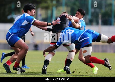 Aschi, Japan. Januar 2020. Michael Leitch () Rugby: Japan Rugby Top League 2020 Match zwischen Honda HEAT 23-32 Toshiba Brave Lupus im Paloma Mizuho Rugby Stadium in Aschi, Japan. Credit: SportsPressJP/AFLO/Alamy Live News Stockfoto