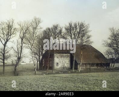 Alte landwirtschaftliche Gebäude, Wohnungen, drentse Bauernhaus Datum: Undatierte Schlüsselwörter: Alte landwirtschaftliche Gebäude, Wohnungen persönlicher Name: Drentse Bauernhaus Stockfoto