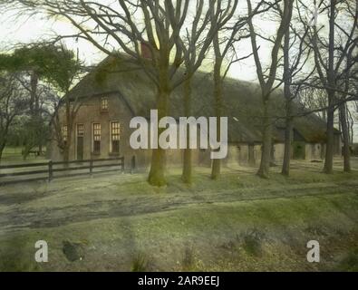 Alte landwirtschaftliche Gebäude, Wohnungen, altes Bauernhaus, Pesse Datum: Undatierte Lage: Pesse Schlüsselwörter: Alte landwirtschaftliche Gebäude, Wohnungen Personenname: Alte drentse Farm Stockfoto