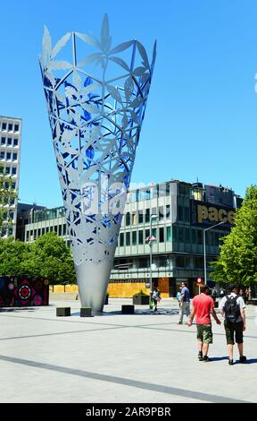 Christchurch, NEUSEELAND - 24. November Touristen schlendern am 24. November 2014 in Christchurch, Neuseeland.Christchurch ist die größte Stadt im Süden Stockfoto